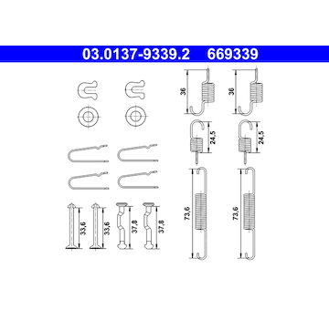 Sada příslušenství, parkovací brzdové čelisti ATE 03.0137-9339.2
