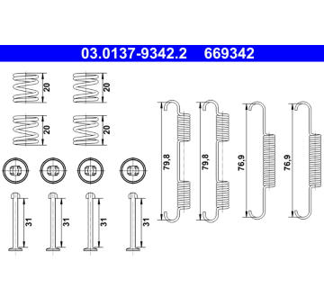 Sada prislusenstvi, parkovaci brzdove celisti ATE 03.0137-9342.2