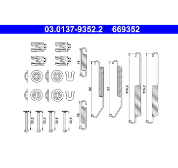 Sada prislusenstvi, brzdove celisti ATE 03.0137-9352.2