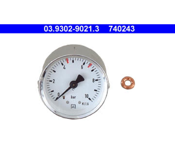 Manometr, doplnovaci-/odvzd. jednotka (brzd. hydr.) ATE 03.9302-9021.3