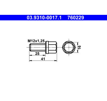 Upínací żroub, obrubovačka ATE 03.9310-0017.1