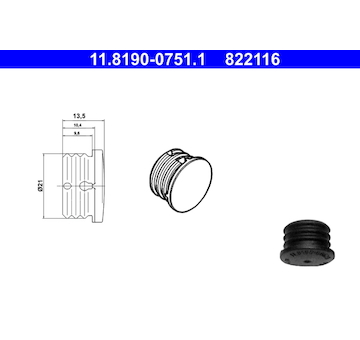 Těsnicí / ochranná zátka ATE 11.8190-0751.1