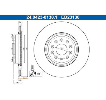 Brzdový kotúč ATE 24.0423-0130.1