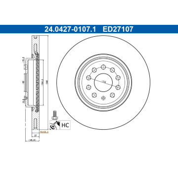 Brzdový kotouč ATE 24.0427-0107.1