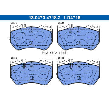 Sada brzdových platničiek kotúčovej brzdy ATE 13.0470-4718.2