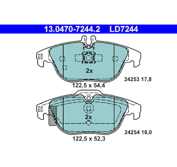 Sada brzdových destiček, kotoučová brzda ATE 13.0470-7244.2