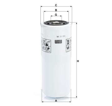Filtr, pracovní hydraulika MANN-FILTER WH 10 003
