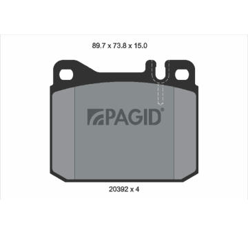 Sada brzdových destiček, kotoučová brzda PAGID T4135N