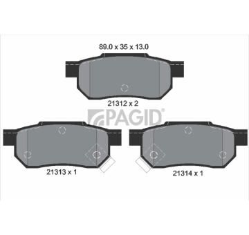 Sada brzdových destiček, kotoučová brzda PAGID T0034N
