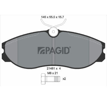 Sada brzdových destiček, kotoučová brzda PAGID T3037N