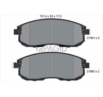 Sada brzdových destiček, kotoučová brzda PAGID T1777N