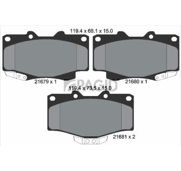 Sada brzdových destiček, kotoučová brzda PAGID T1981N