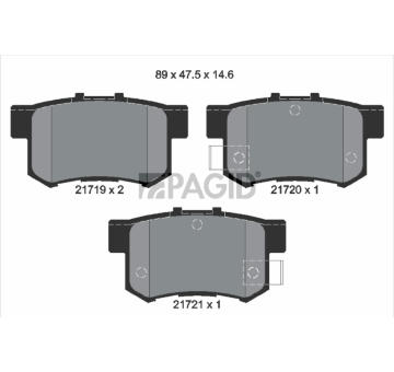 Sada brzdových destiček, kotoučová brzda PAGID T3017N