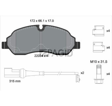 Sada brzdových destiček, kotoučová brzda PAGID T2395N
