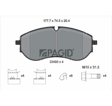 Sada brzdových destiček, kotoučová brzda PAGID T2835N