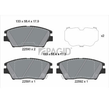 Sada brzdových destiček, kotoučová brzda PAGID T2493N