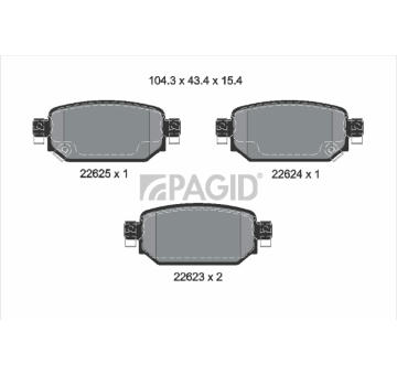 Sada brzdových destiček, kotoučová brzda PAGID T2771N