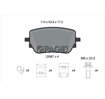 Sada brzdových destiček, kotoučová brzda PAGID T2797N