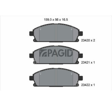 Sada brzdových destiček, kotoučová brzda PAGID T1273N