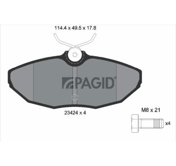 Sada brzdových destiček, kotoučová brzda PAGID T5133N