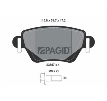 Sada brzdových destiček, kotoučová brzda PAGID T1211N