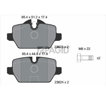 Sada brzdových destiček, kotoučová brzda PAGID T1445N