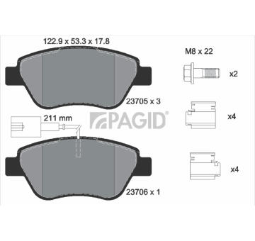 Sada brzdových destiček, kotoučová brzda PAGID T5162N