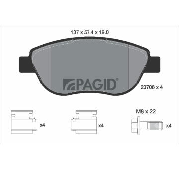 Sada brzdových destiček, kotoučová brzda PAGID T1449N