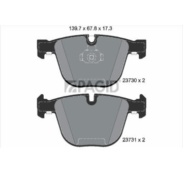 Sada brzdových destiček, kotoučová brzda PAGID T1389N