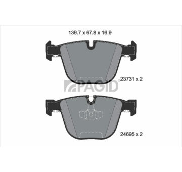 Sada brzdových destiček, kotoučová brzda PAGID T1797N