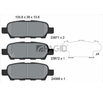 Sada brzdových destiček, kotoučová brzda PAGID T1334N