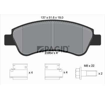 Sada brzdových destiček, kotoučová brzda PAGID T1422N