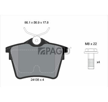 Sada brzdových destiček, kotoučová brzda PAGID T1463N