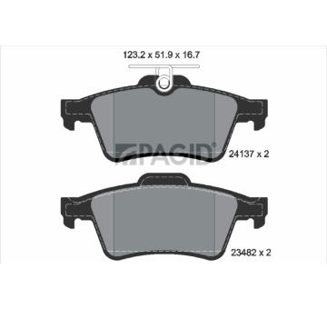 Sada brzdových destiček, kotoučová brzda PAGID T1489N