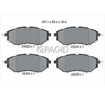 Sada brzdových destiček, kotoučová brzda PAGID T1518N