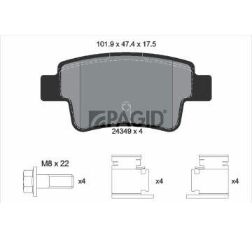Sada brzdových destiček, kotoučová brzda PAGID T1604N