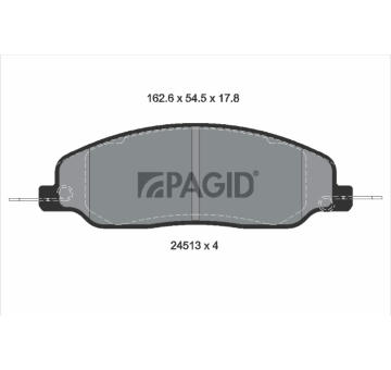 Sada brzdových destiček, kotoučová brzda PAGID T1674N