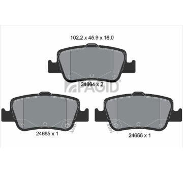 Sada brzdových destiček, kotoučová brzda PAGID T1727N