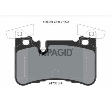 Sada brzdových destiček, kotoučová brzda PAGID T2043N