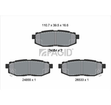 Sada brzdových destiček, kotoučová brzda PAGID T1817N