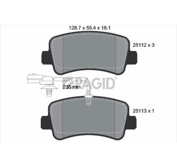 Sada brzdových destiček, kotoučová brzda PAGID T1970N