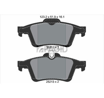 Sada brzdových destiček, kotoučová brzda PAGID T2050N