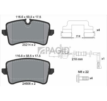 Sada brzdových destiček, kotoučová brzda PAGID T2583N