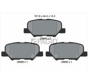 Sada brzdových destiček, kotoučová brzda PAGID T2237N