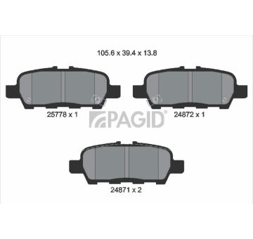 Sada brzdových destiček, kotoučová brzda PAGID T2294N