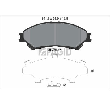 Sada brzdových destiček, kotoučová brzda PAGID T2328N