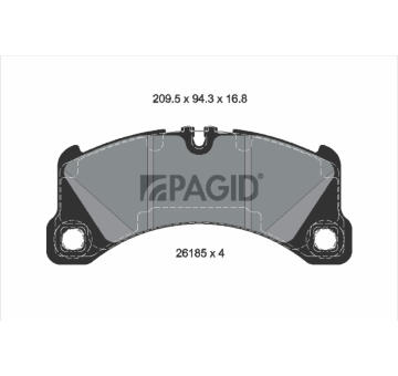 Sada brzdových destiček, kotoučová brzda PAGID T2704N