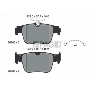Sada brzdových destiček, kotoučová brzda PAGID T2903N
