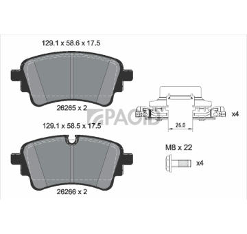 Sada brzdových destiček, kotoučová brzda PAGID T2890N