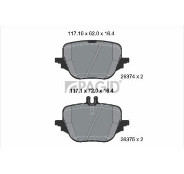 Sada brzdových destiček, kotoučová brzda PAGID T2913N